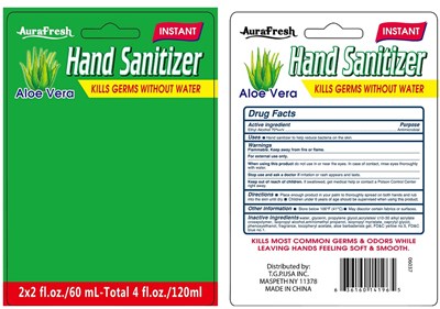 Image Of Label (Aurafresh Hand Sanitizer(aloe  Vera) 2 (2x2)oz)